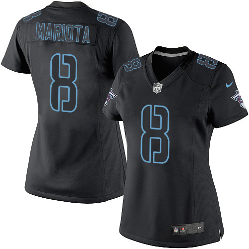 Women's Elite Marcus Mariota Nike Jersey Black - #8 Impact NFL Tennessee Titans